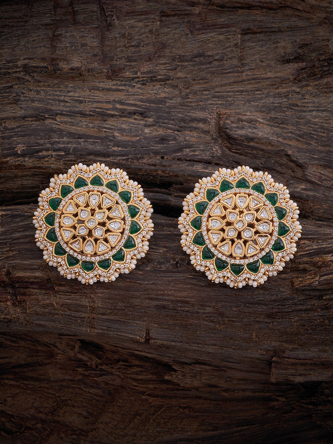 

Kushal's Fashion Jewellery Circular Studs Earrings, Gold