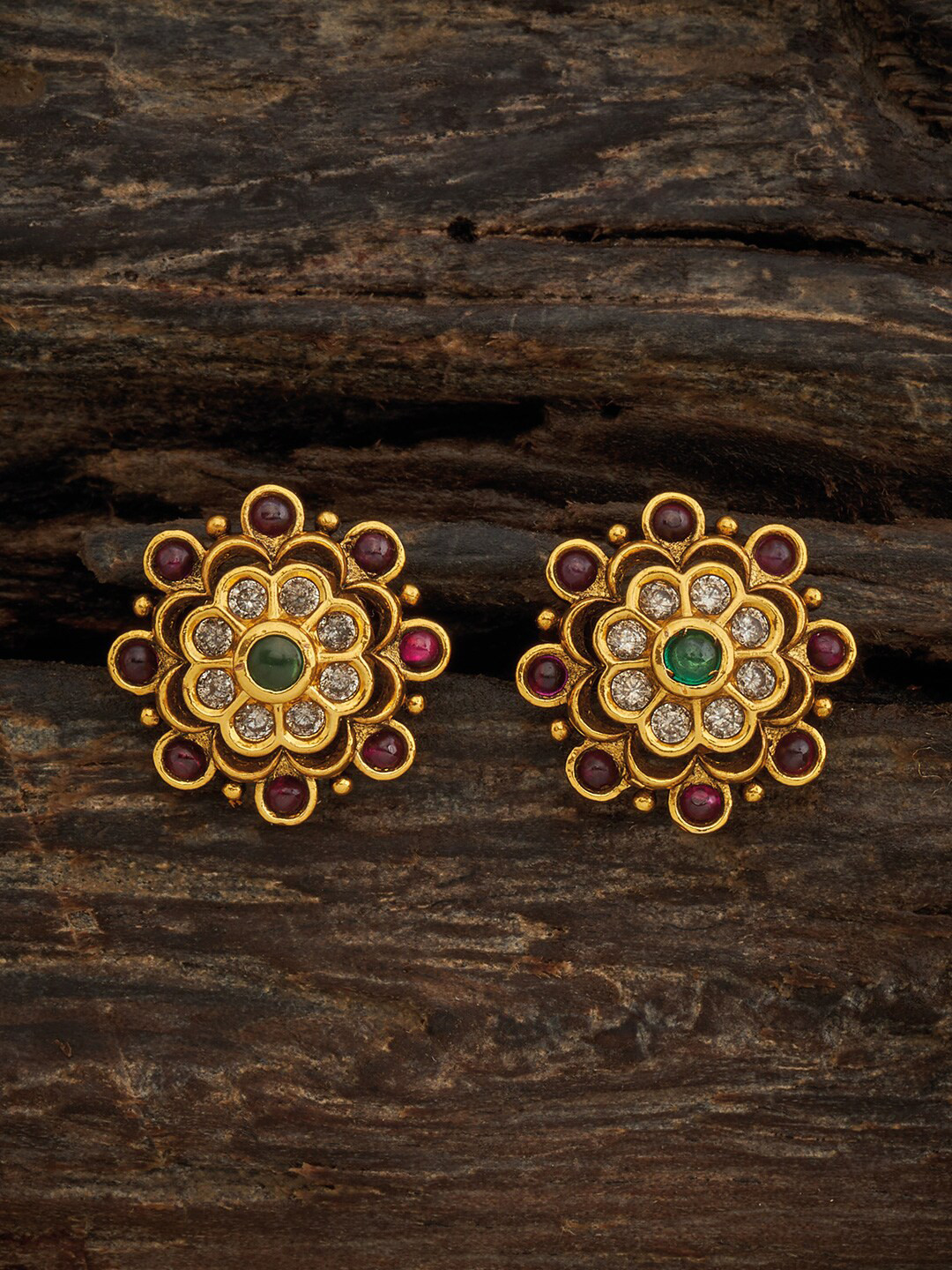 

Kushal's Fashion Jewellery Gold Plated Stud Earrings, Red