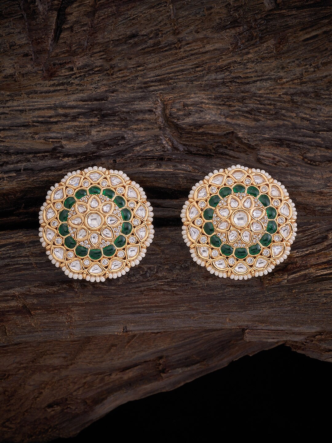 

Kushal's Fashion Jewellery Circular Studs Earrings, Gold