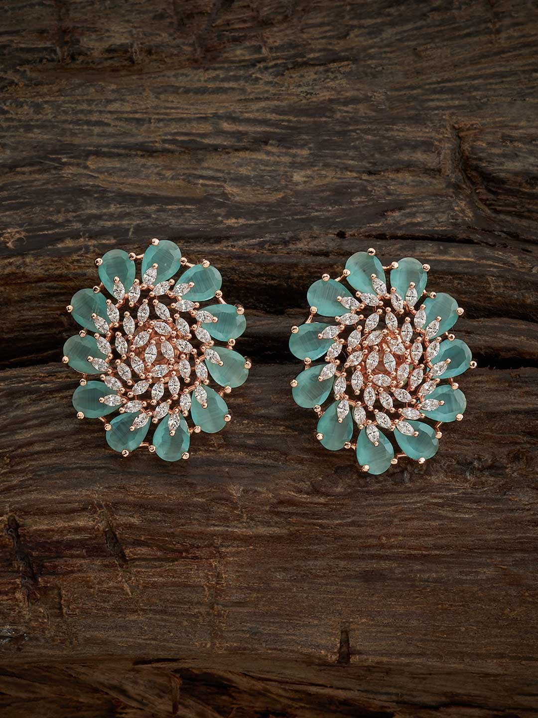 

Kushal's Fashion Jewellery Rose Gold-Plated Circular Studs Earrings