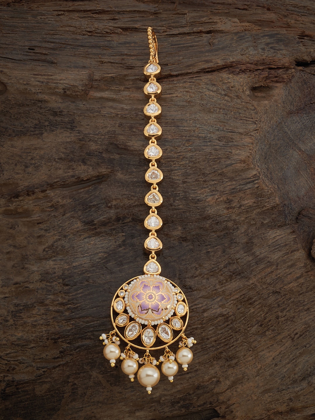 

Kushal's Fashion Jewellery Gold-Plated Kundan Studded Maang Tikka