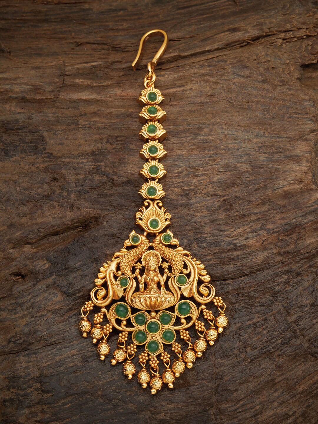 

Kushal's Fashion Jewellery Gold-Plated Artificial Stones Studded Maang Tikka Head Jewellery