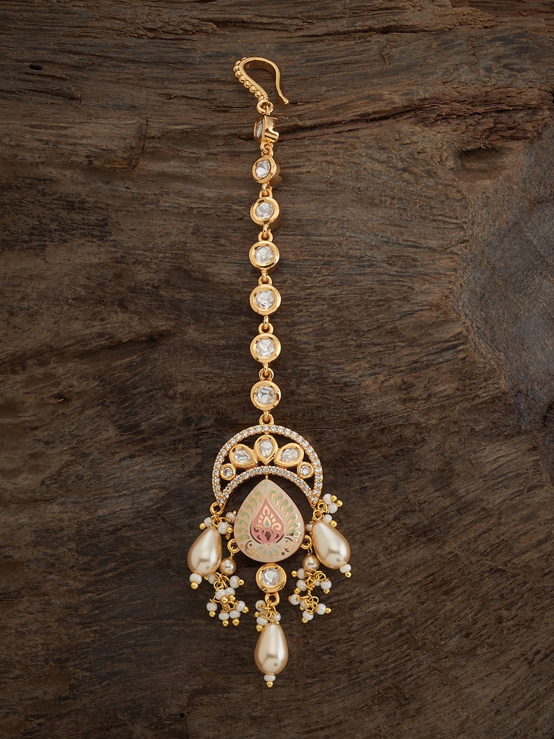 

Kushal's Fashion Jewellery Stone Studded Ethnic Maang Tikka, Gold