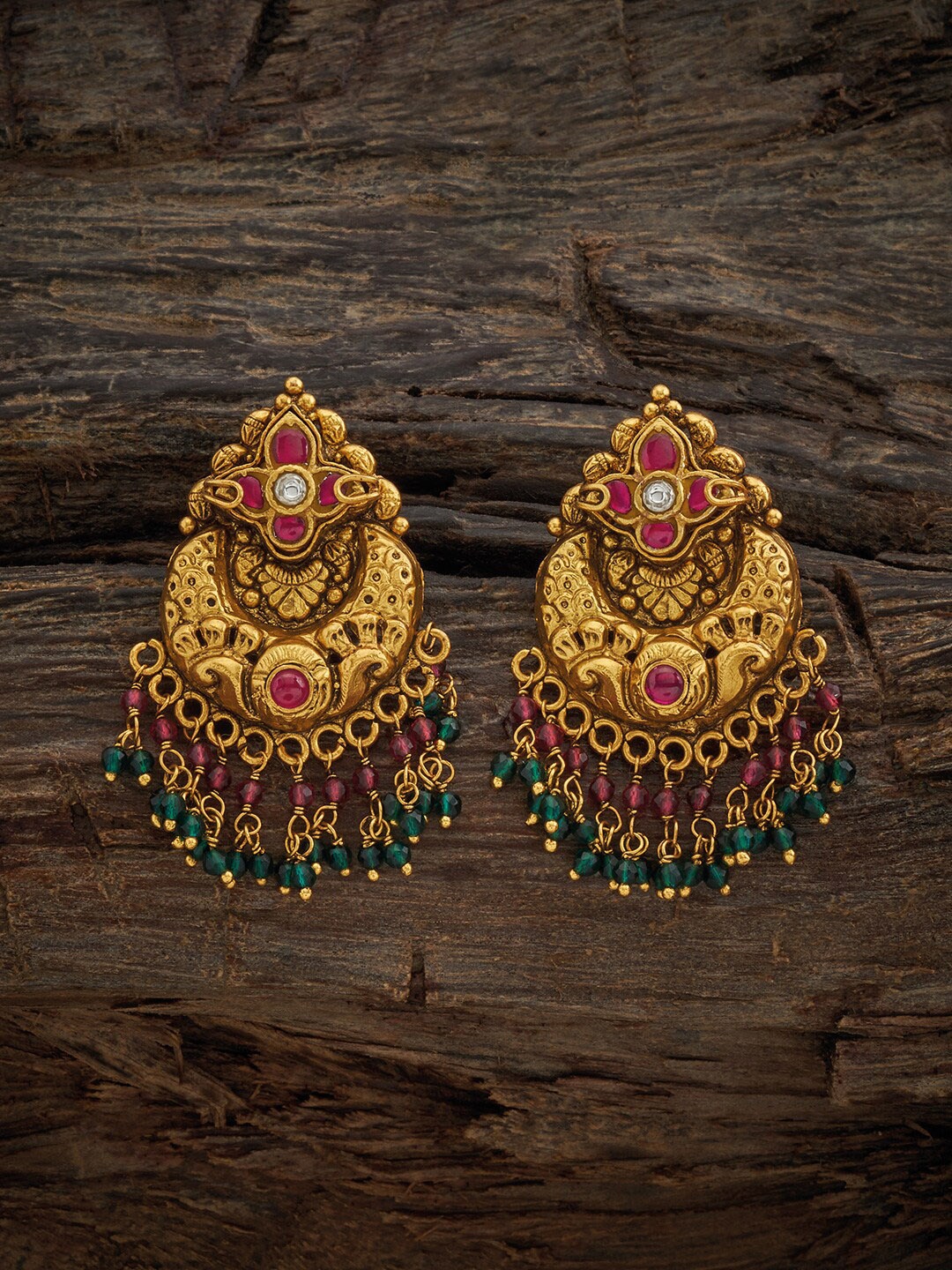 

Kushal's Fashion Jewellery 92.5 Pure Silver Gold Plated Drop Earrings