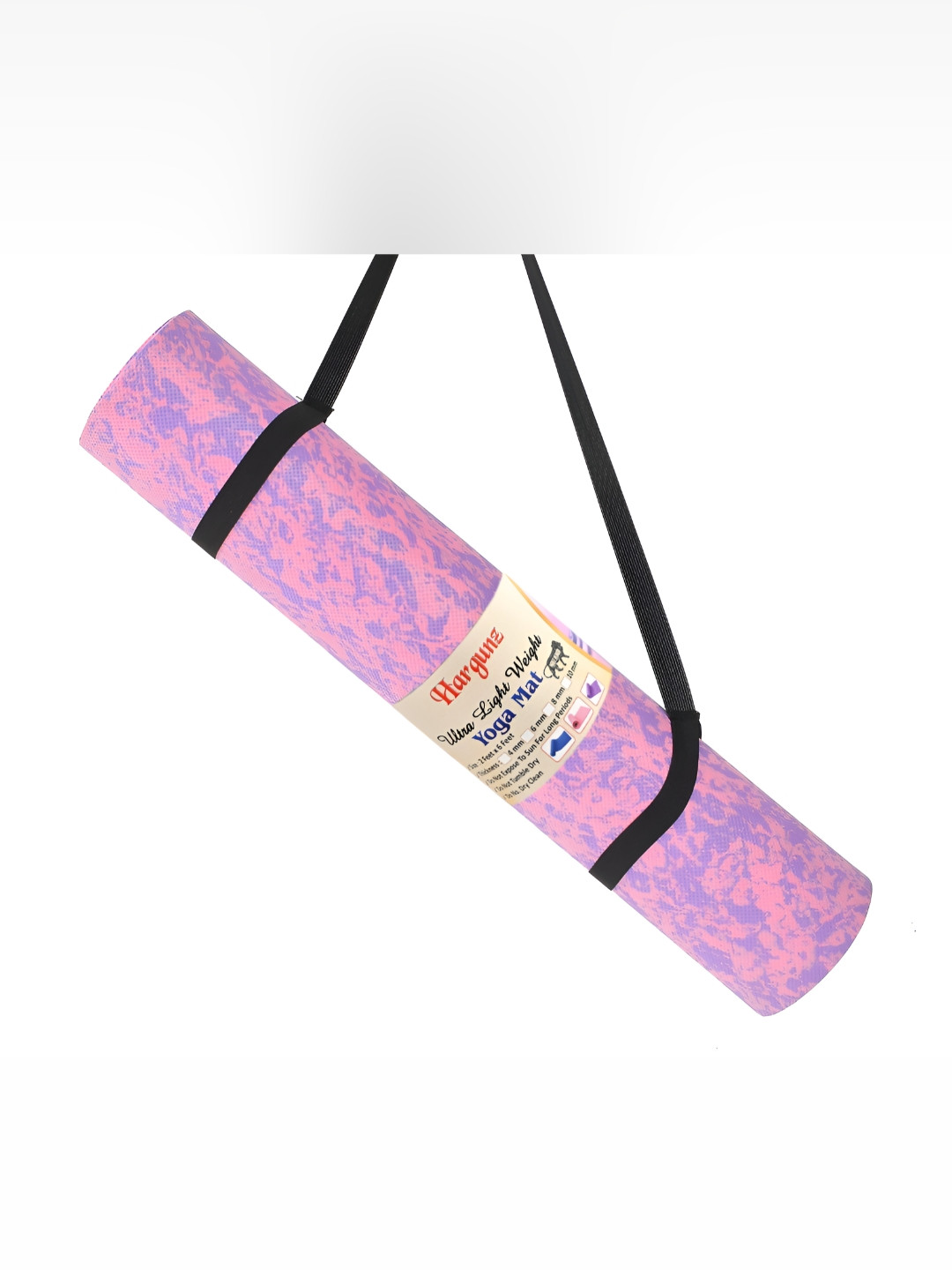 

hargunz Pink Printed Rectangular Anti-Skid Yoga Mat