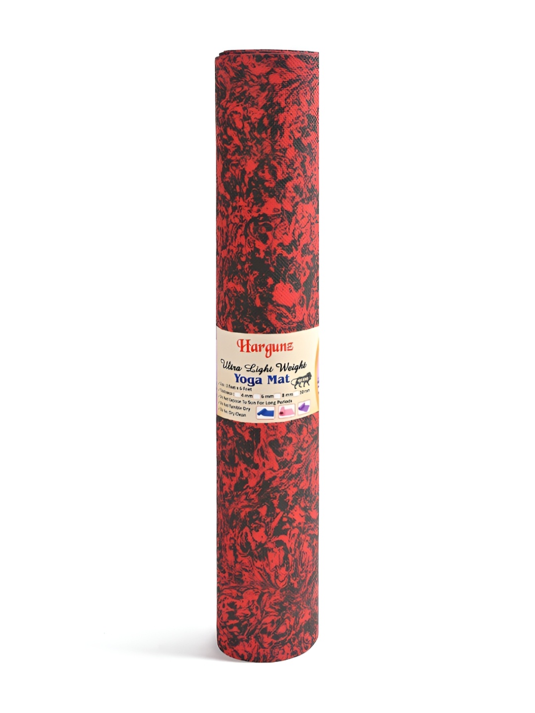 

hargunz Red & Black Printed Rectangular Anti-Skid Yoga Mat