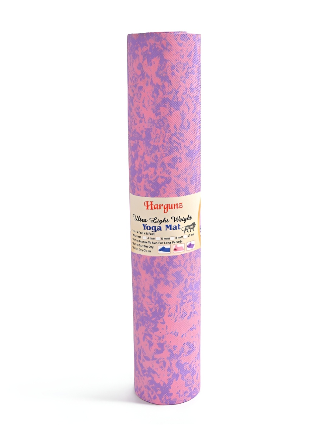 

hargunz Pink Printed Rectangular Anti-Skid Yoga Mat