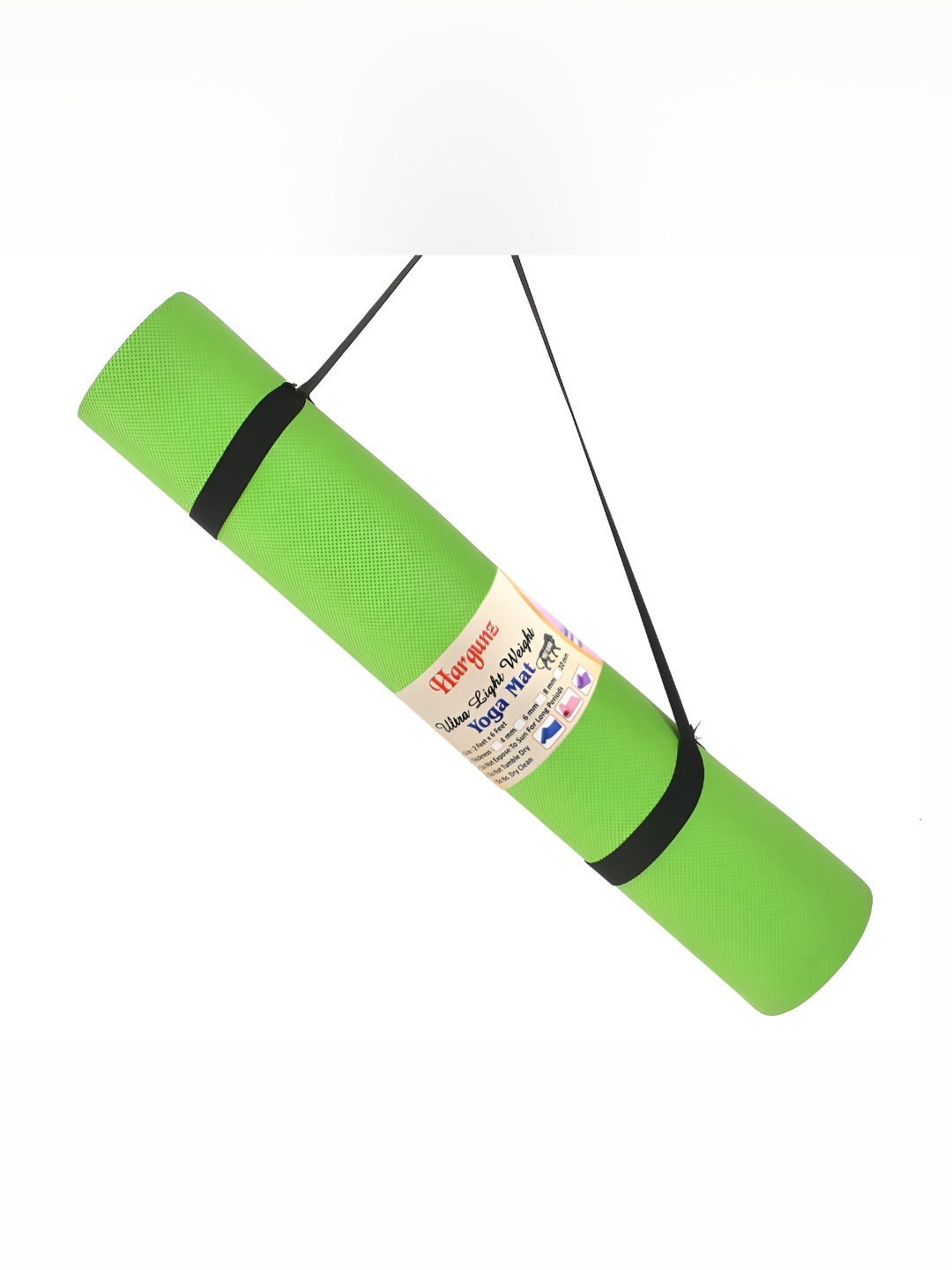 

hargunz Lime Green Rectangular Anti-Skid Yoga Mat