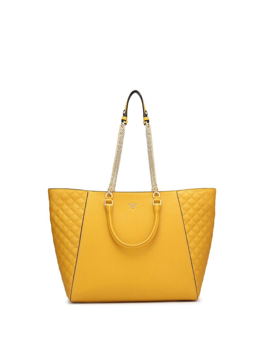 

Da Milano Leather Structured Shoulder Bag With Quilted, Yellow