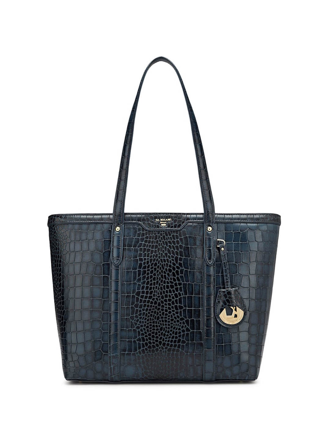 

Da Milano Textured Leather Structured Shoulder Bag, Blue