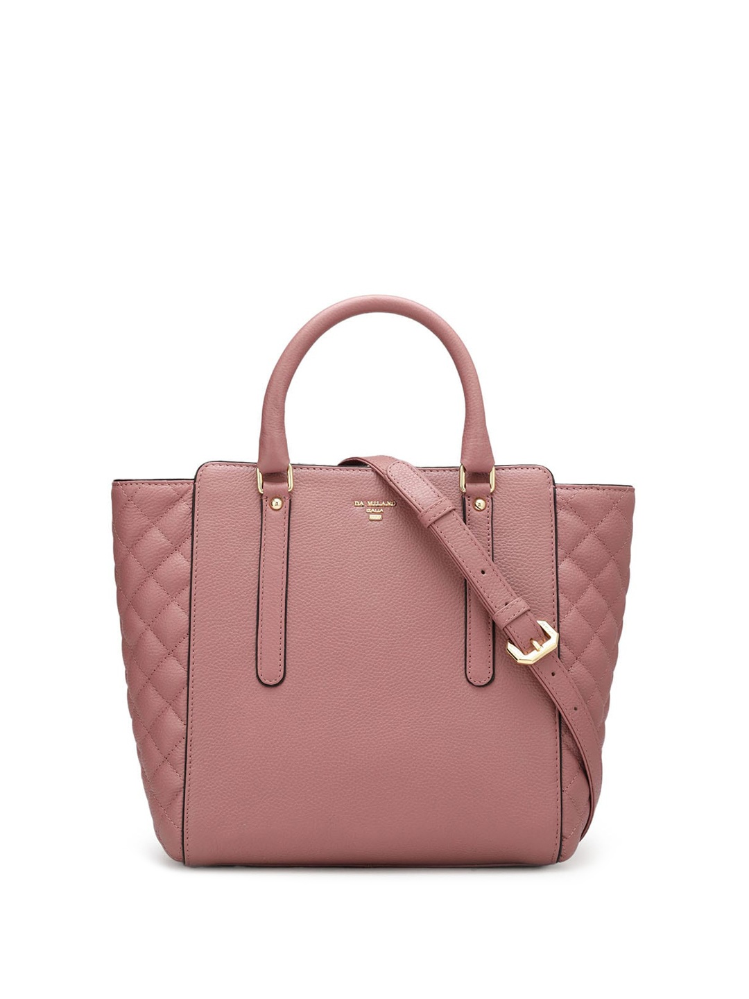 

Da Milano Leather Structured Handheld Bag, Pink