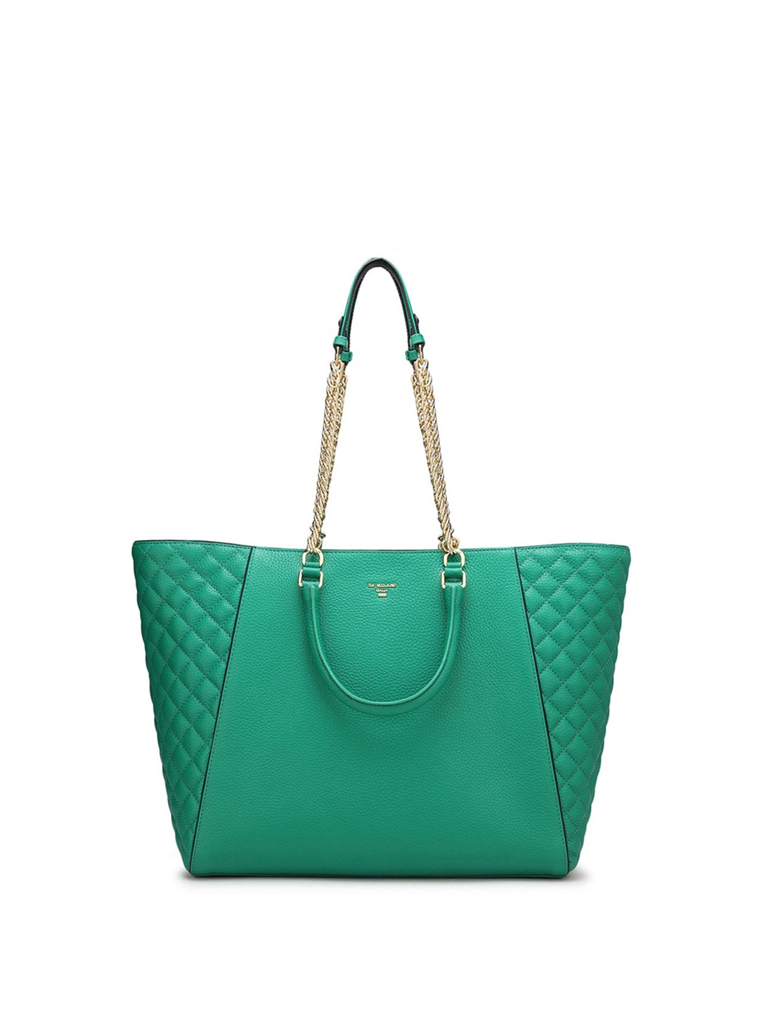 

Da Milano Leather Structured Shoulder Bag With Quilted, Green