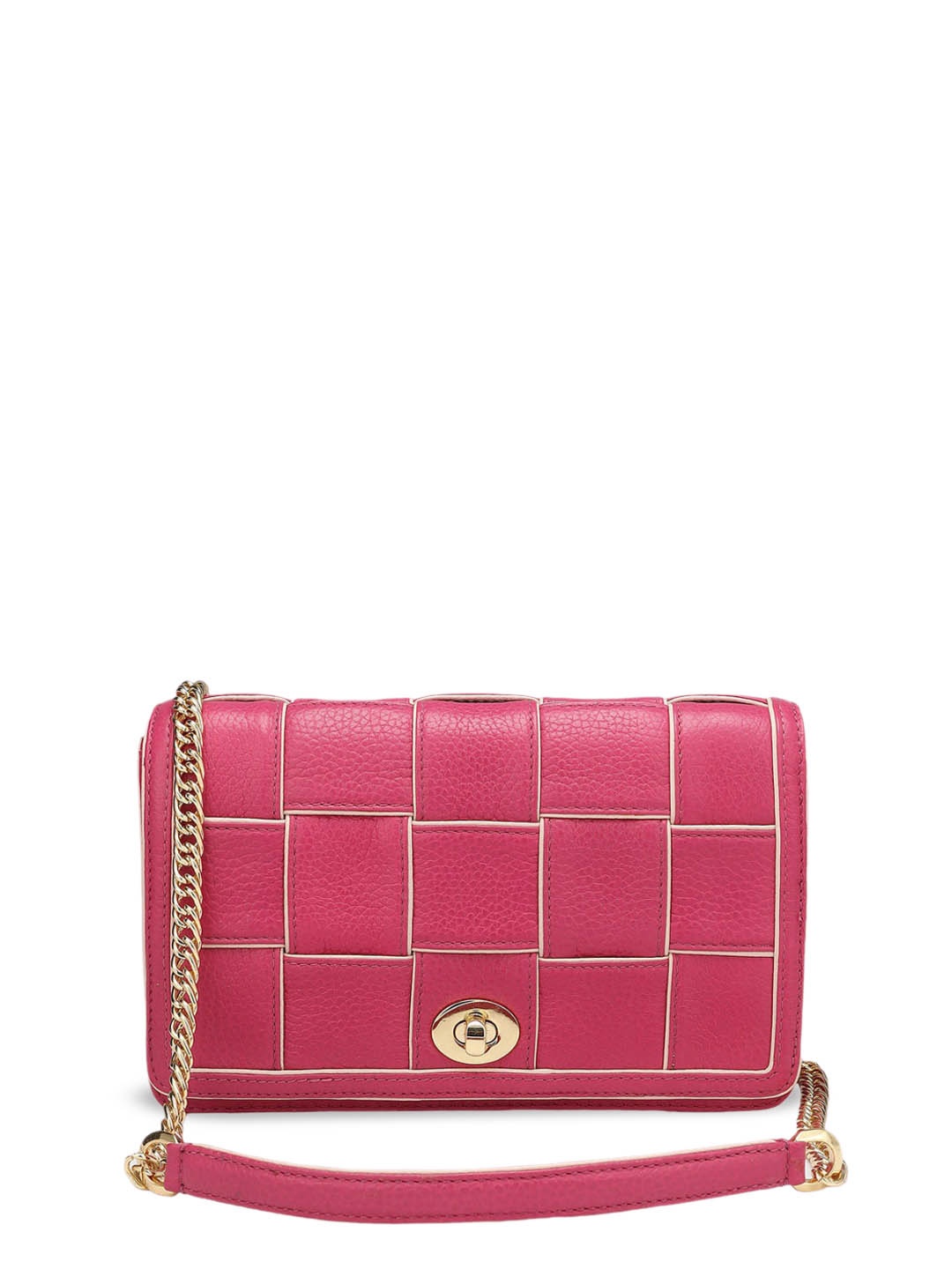 

Da Milano Textured Leather Structured Sling Bag, Magenta