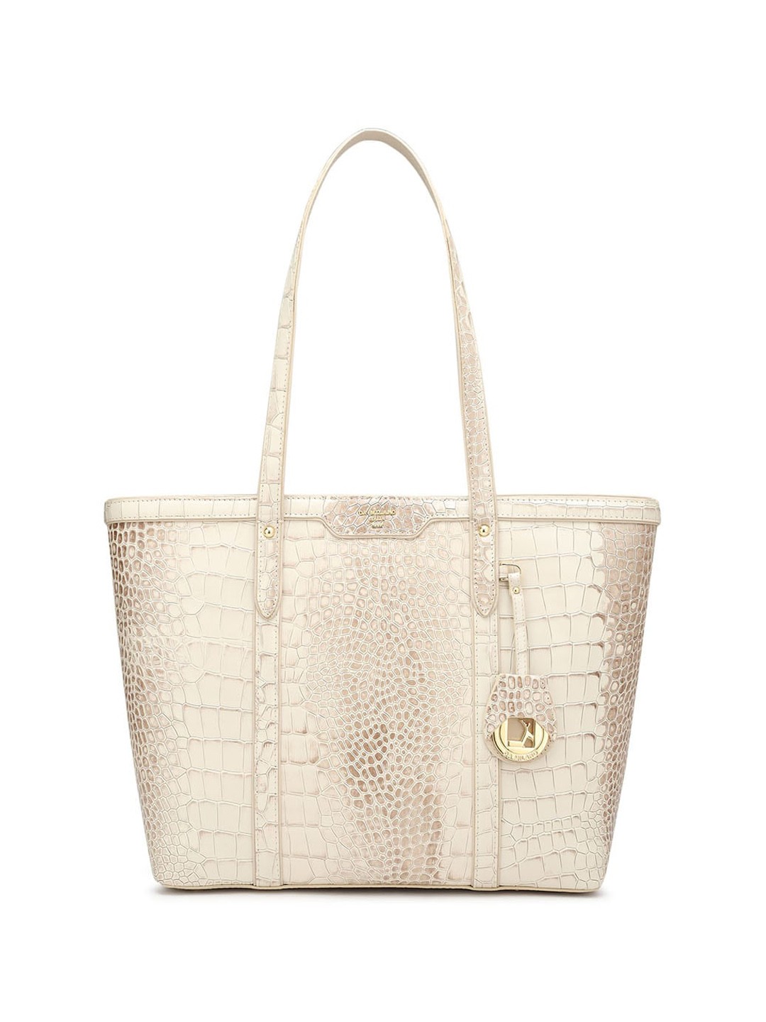 

Da Milano Textured Leather Structured Shoulder Bag, Cream