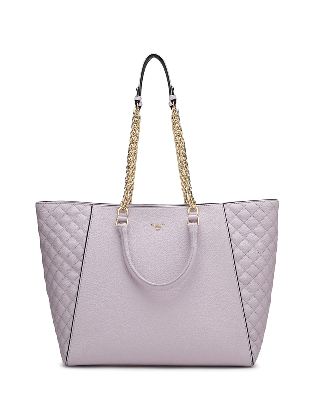 

Da Milano Textured Leather Structured Quilted Shoulder Bag, Lavender