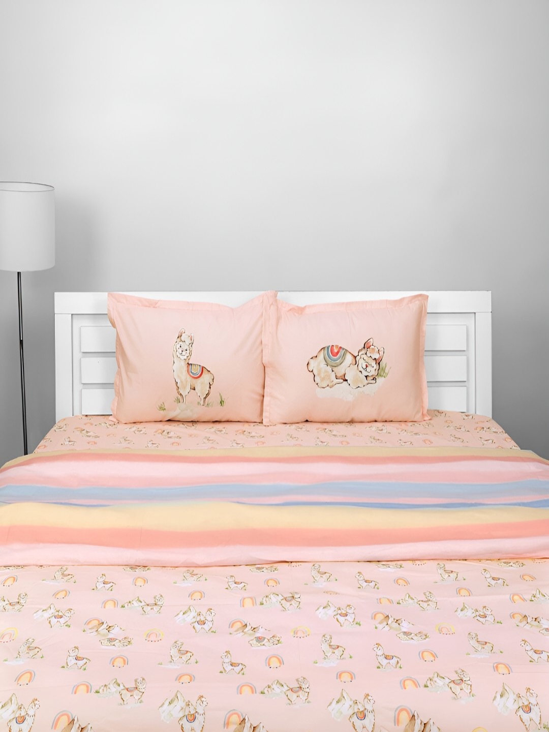 

CUTIE&BOO Pink & White Printed Pure Cotton Duvet
