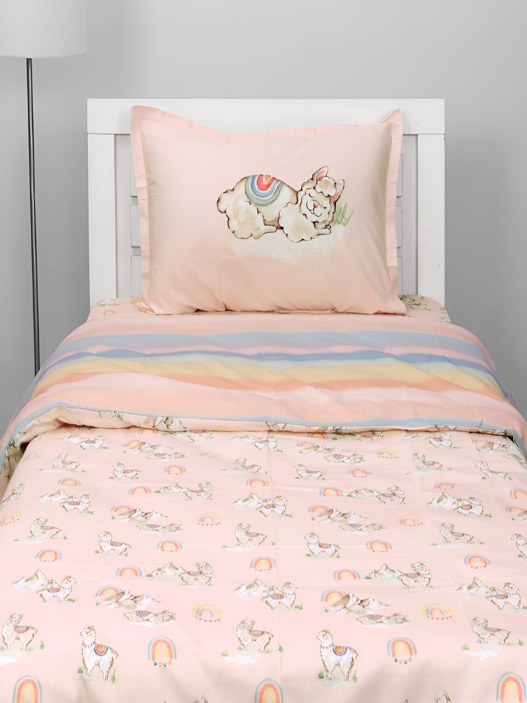 

CUTIE&BOO Pink Printed Pure Cotton Single Duvet Cover