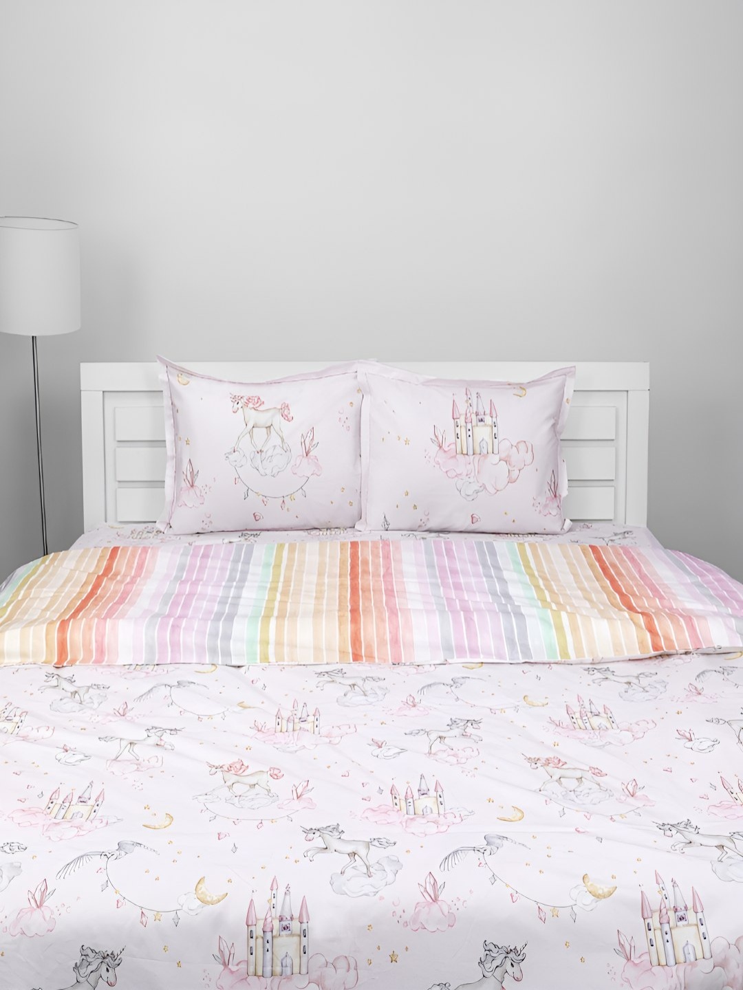 

CUTIE&BOO Pink Printed Cotton Double Queen Duvet