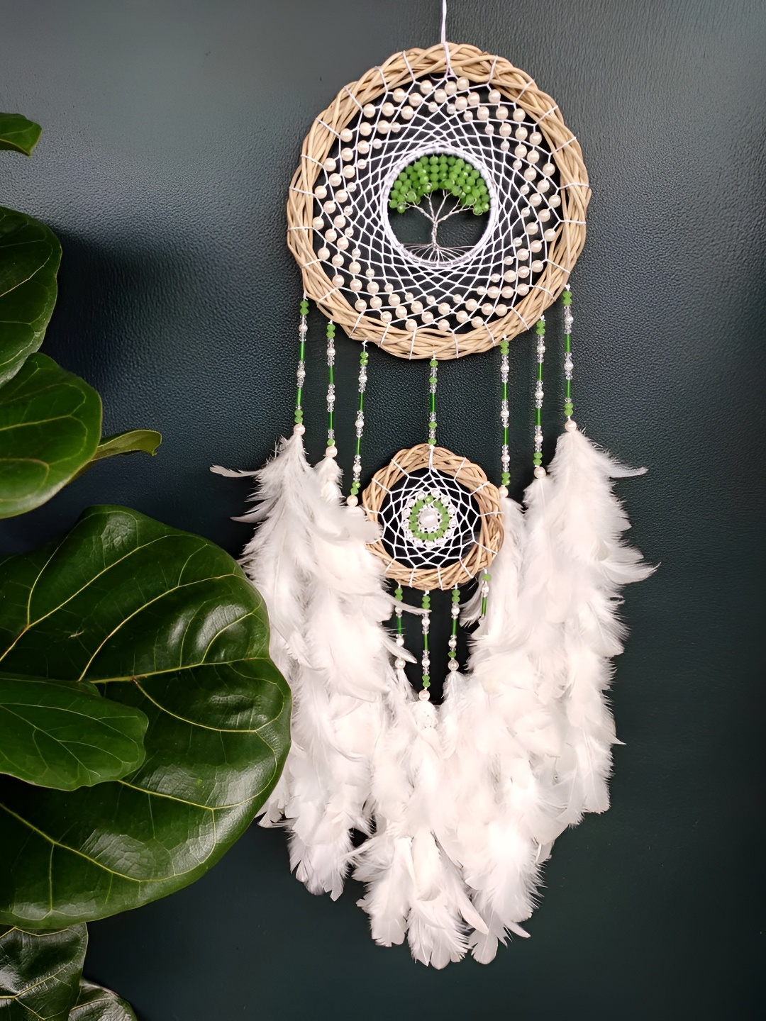 

UVID ART AND CRAFT SUPPLIES White & Brown Feathers Hanging Windchimes