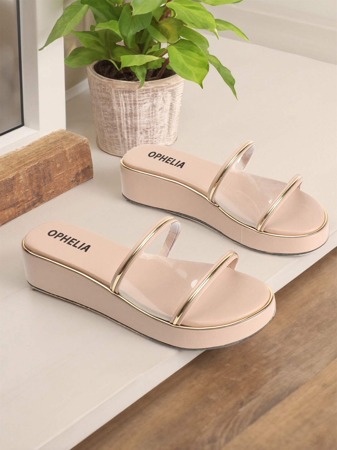 

OPHELIA No Back Strap Open Toe Flats, Nude