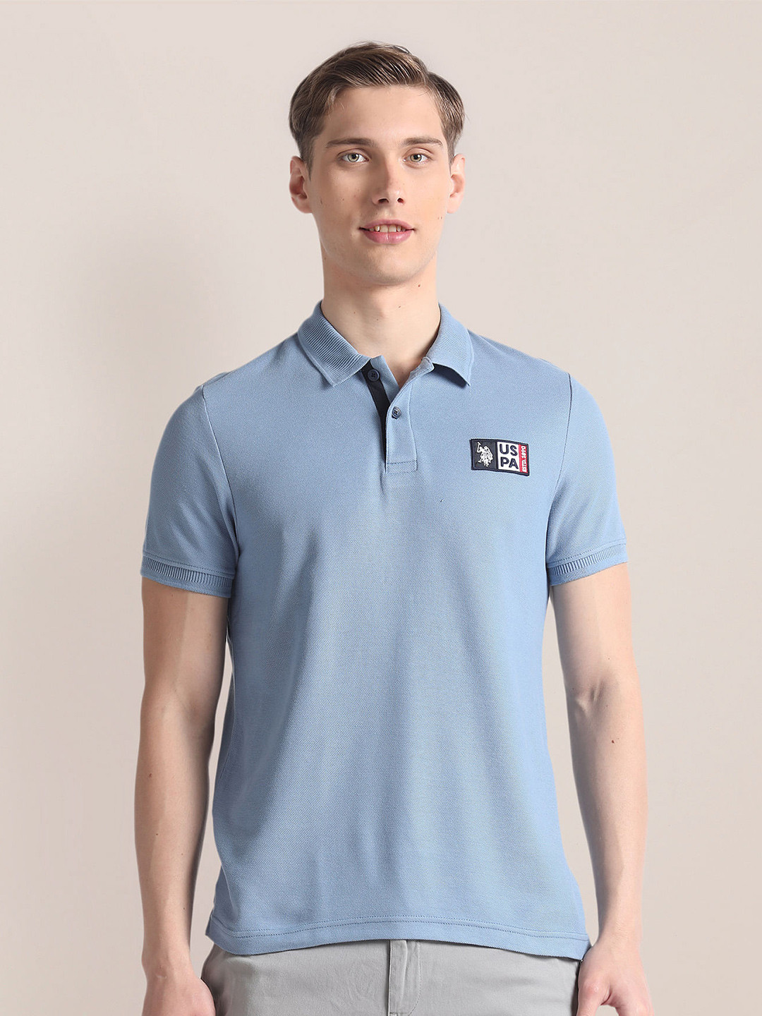 

U.S. Polo Assn. Denim Co. Polo Collar Short Sleeves Cotton Slim Fit T-shirt, Blue