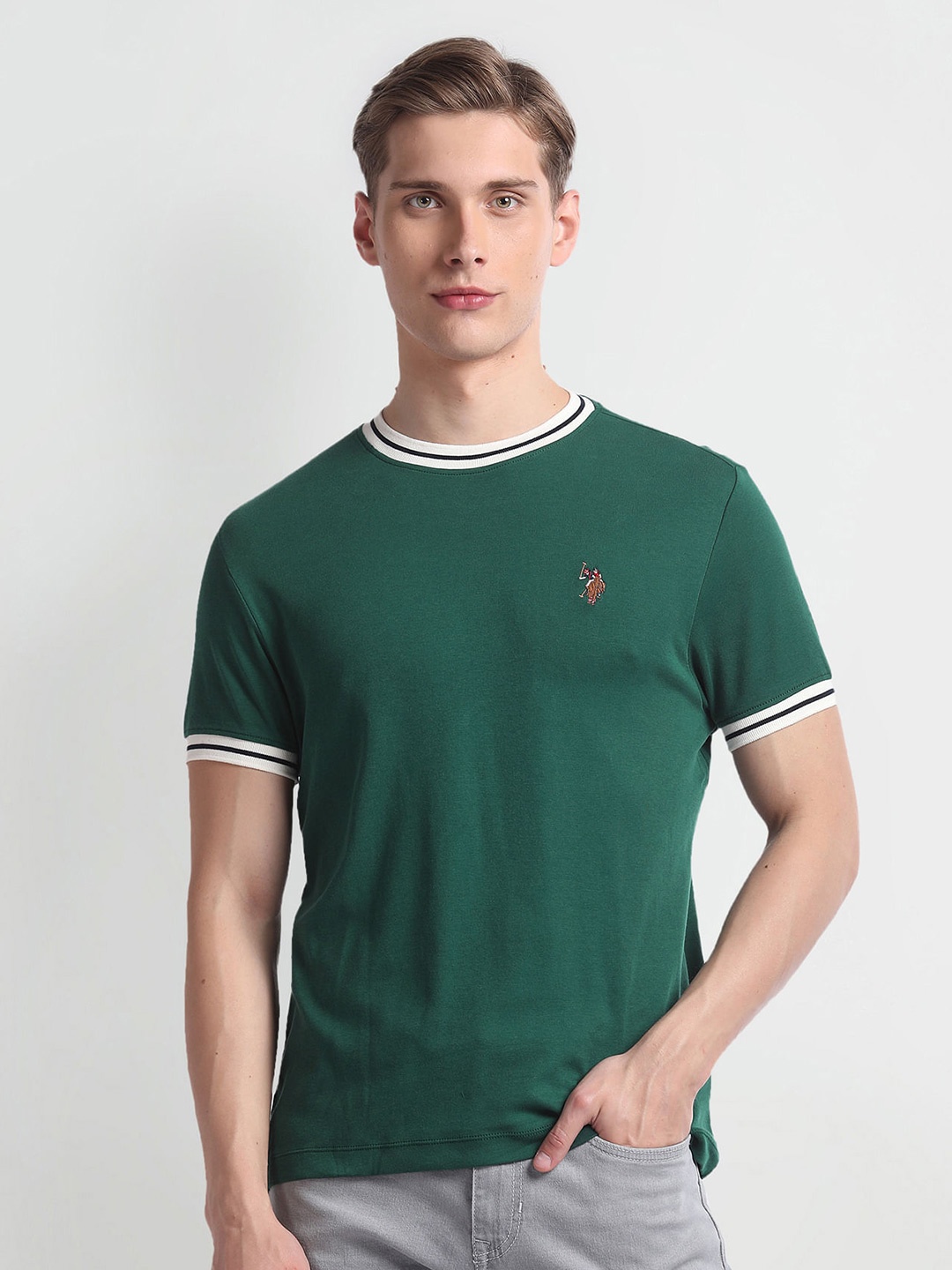 

U.S. Polo Assn. Denim Co. Crew Neck Short Sleeves Slim Fit T-shirt, Green