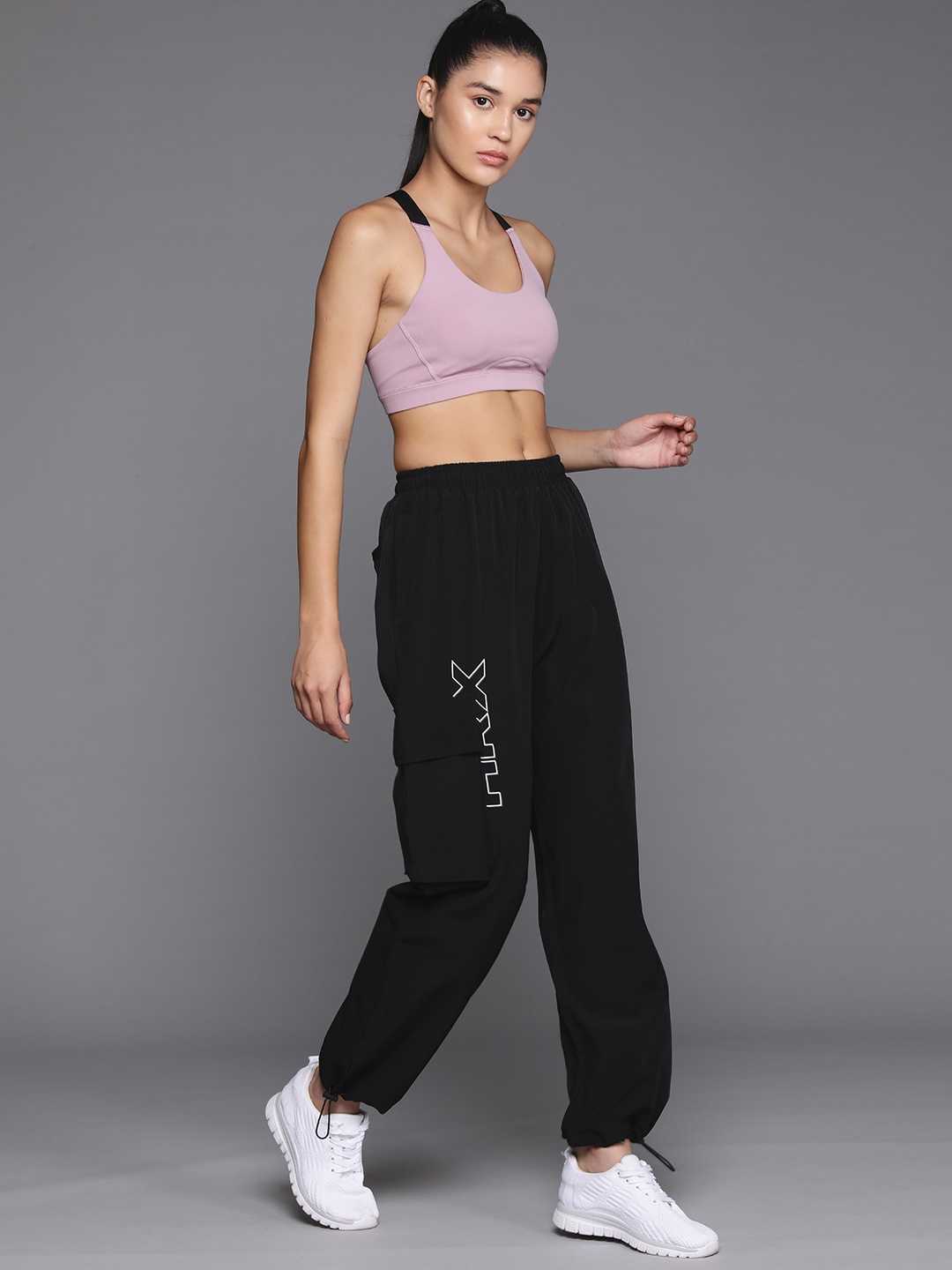

HRX by Hrithik Roshan Relaxed Fit Running Track Pants, Black