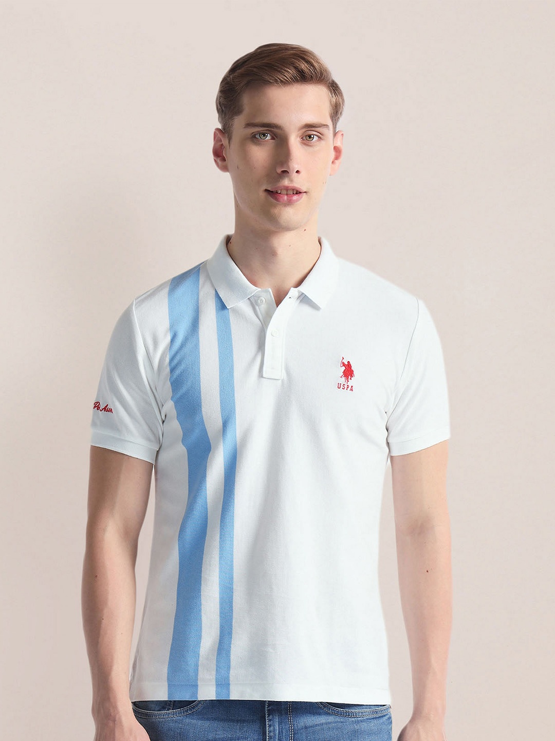 

U.S. Polo Assn. Polo Collar Cotton Slim Fit T-shirt, White