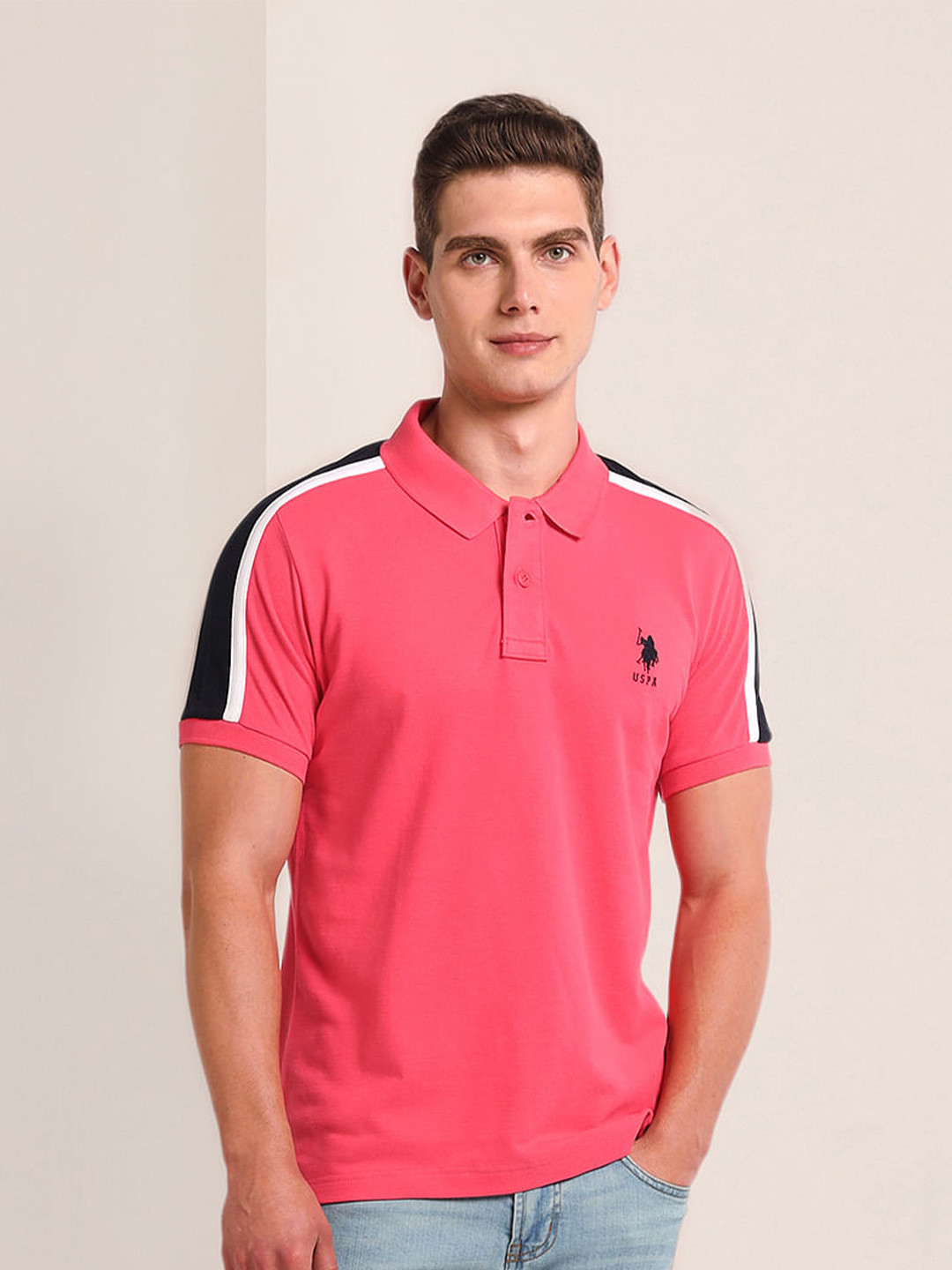 

U.S. Polo Assn. Polo Collar Slim Fit T-shirt, Pink