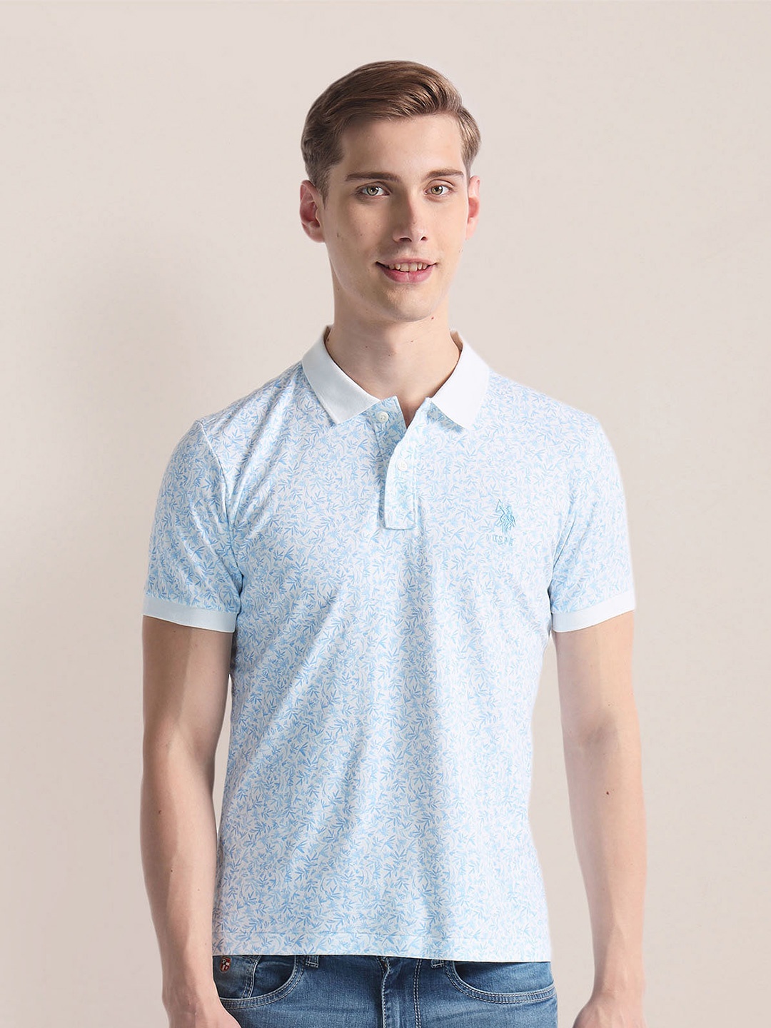 

U.S. Polo Assn. Polo Collar short Sleeves Slim Fit T-shirt, Blue