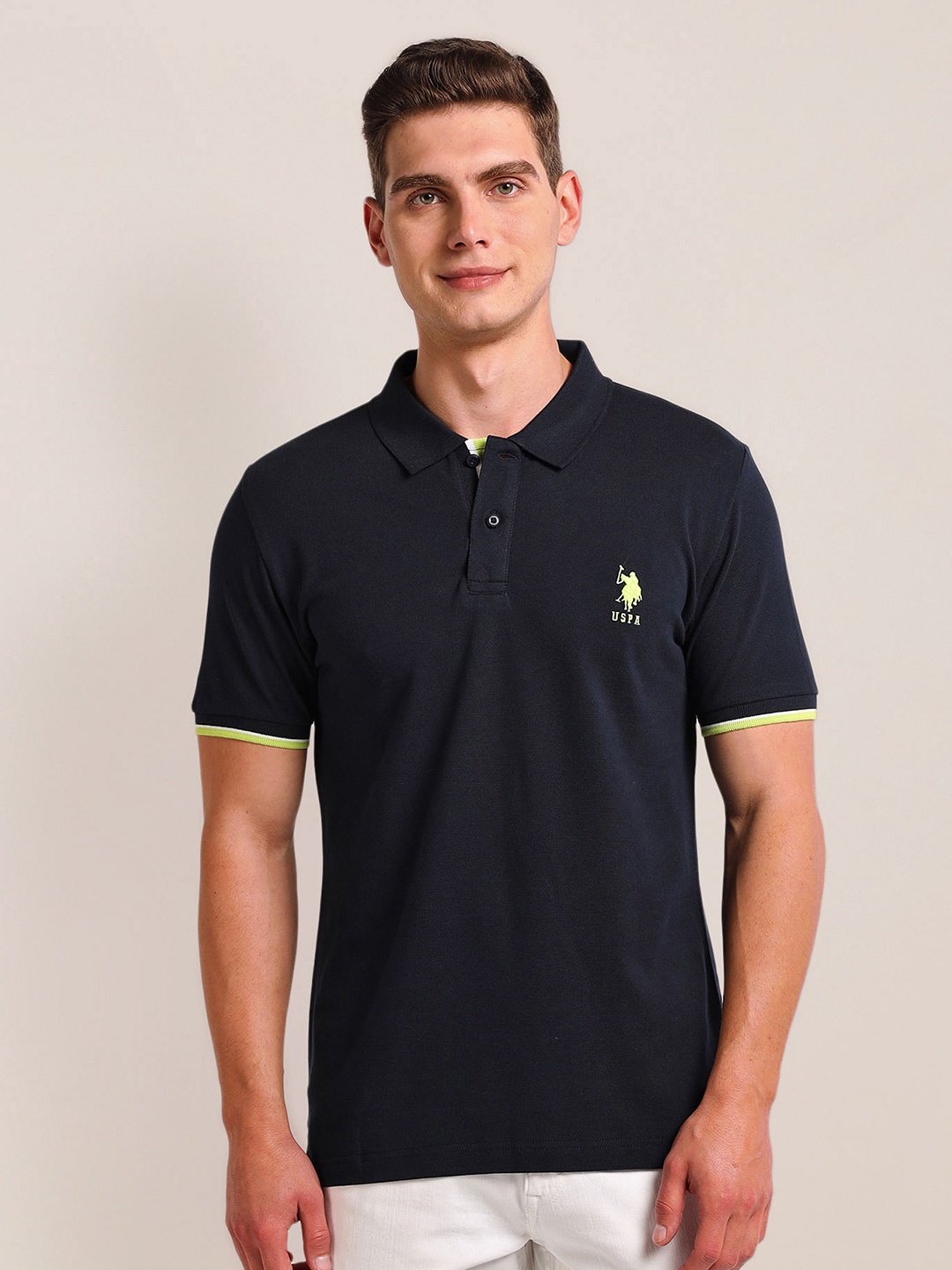 

U.S. Polo Assn. Polo Collar Cotton Slim Fit T-shirt, Blue