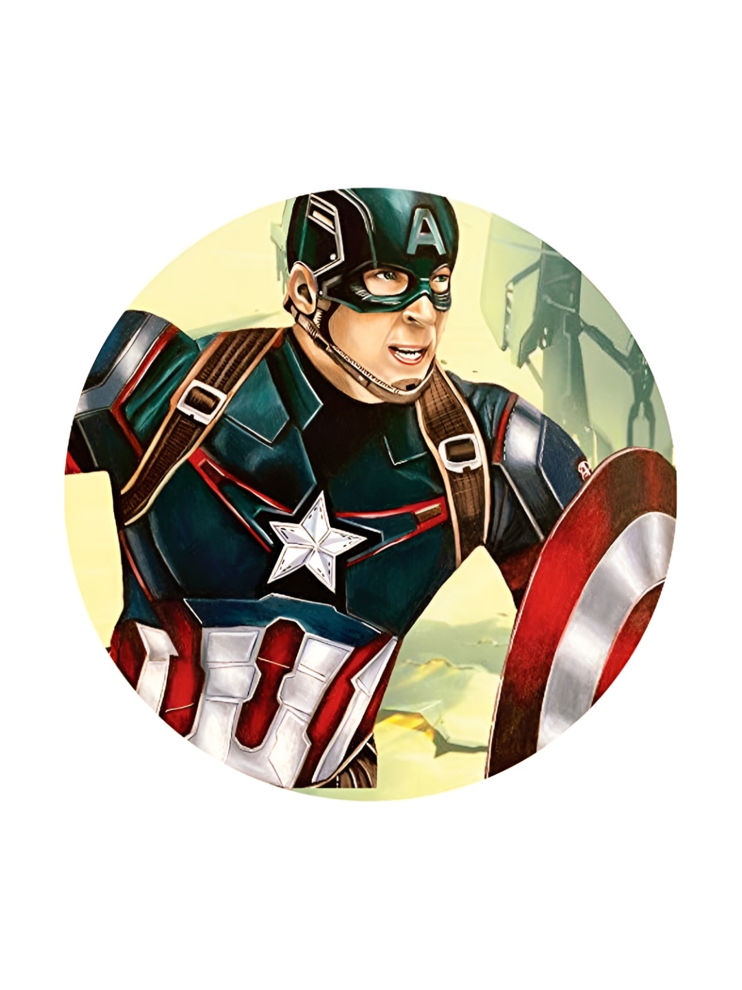

REAL ART Red & Blue 3 Pieces Marvel Comic Painted Ceramic Hanging Wall Plates