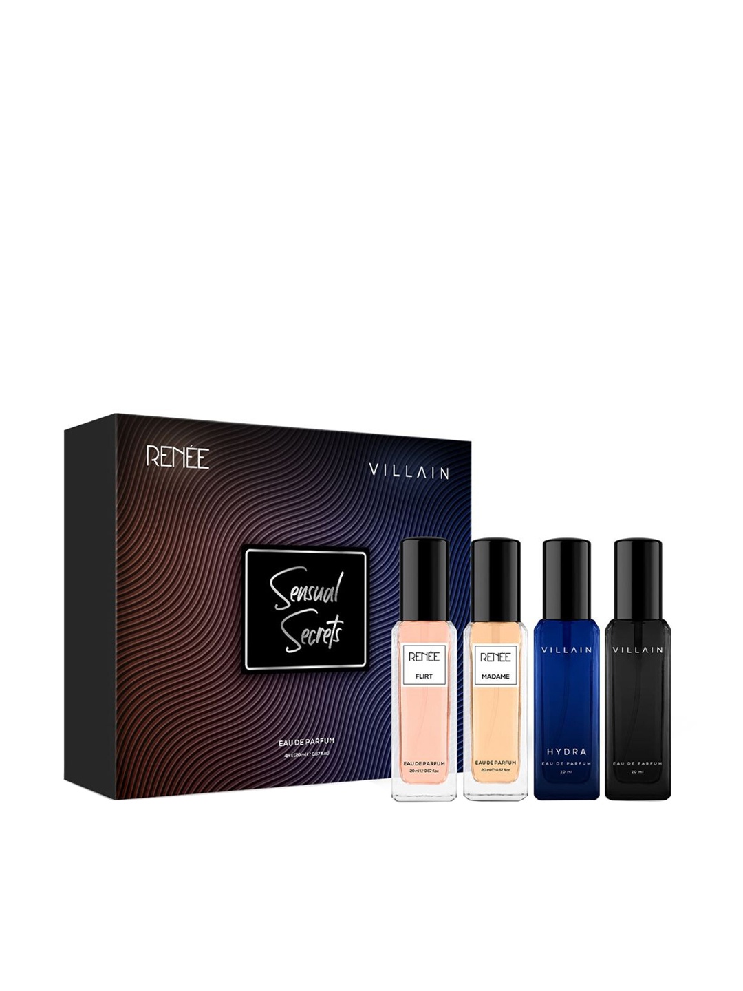 

Renee x VILLAIN Set Of 4 Sensual Secrets Eau De Parfum - 20 ml Each, Black