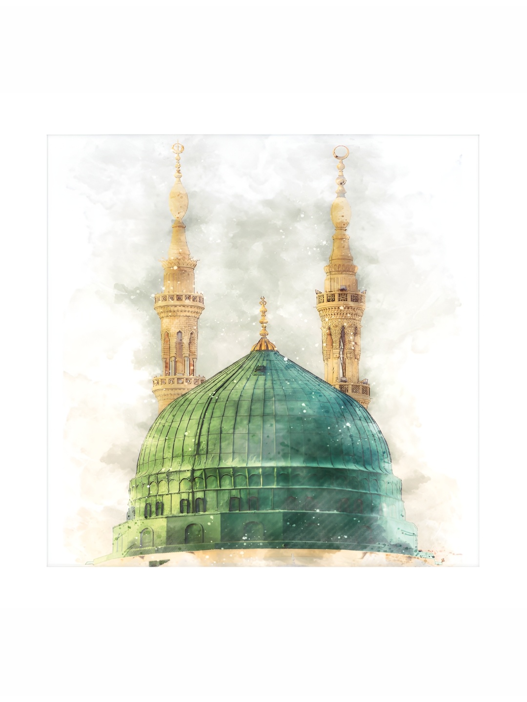 

uk enterprises White & Green Religious Canvas Wal Art