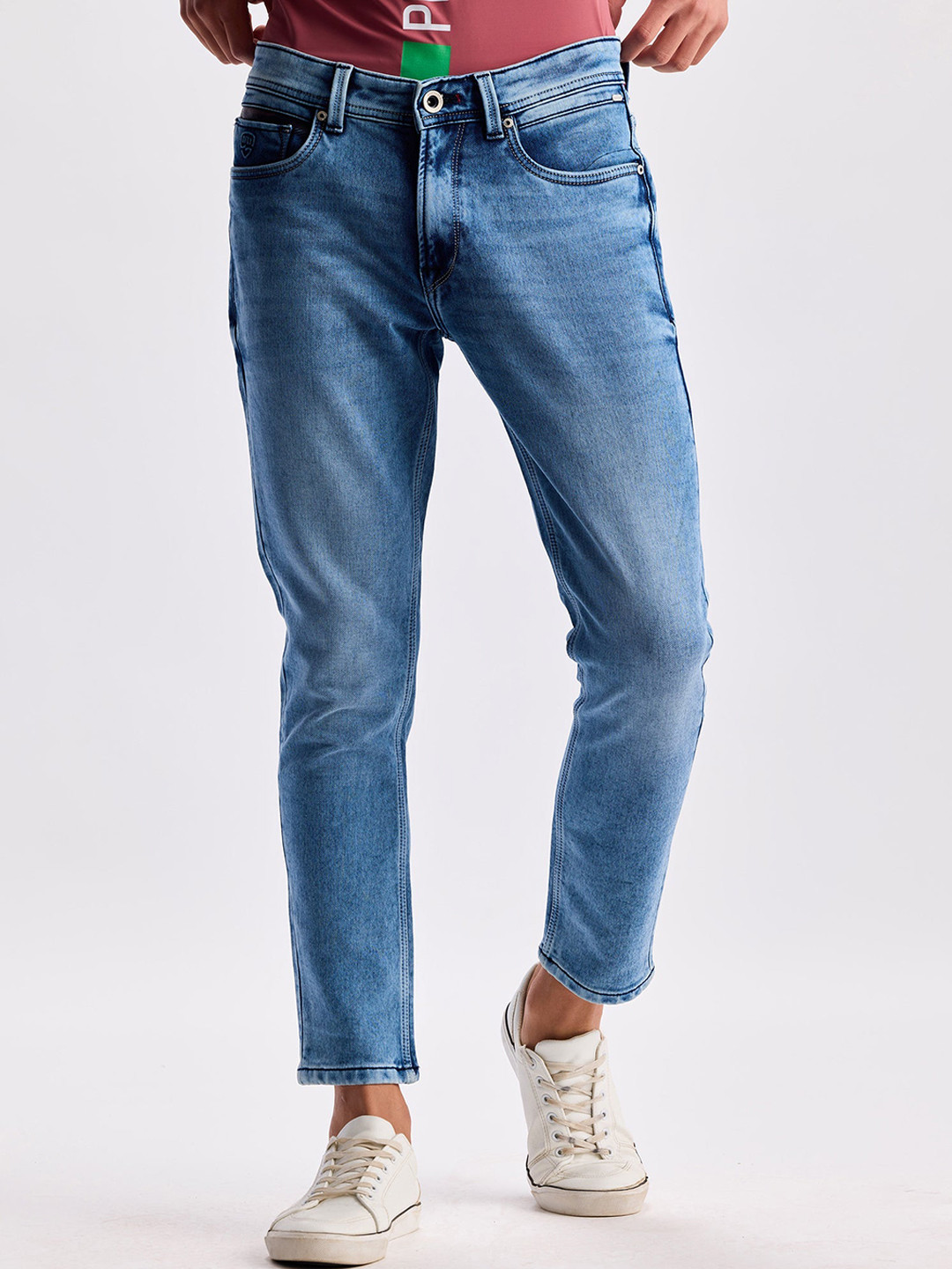 

DAGERRFLY Men Mid-Rise Slim Fit Heavy Fade Stretchable Jeans, Blue