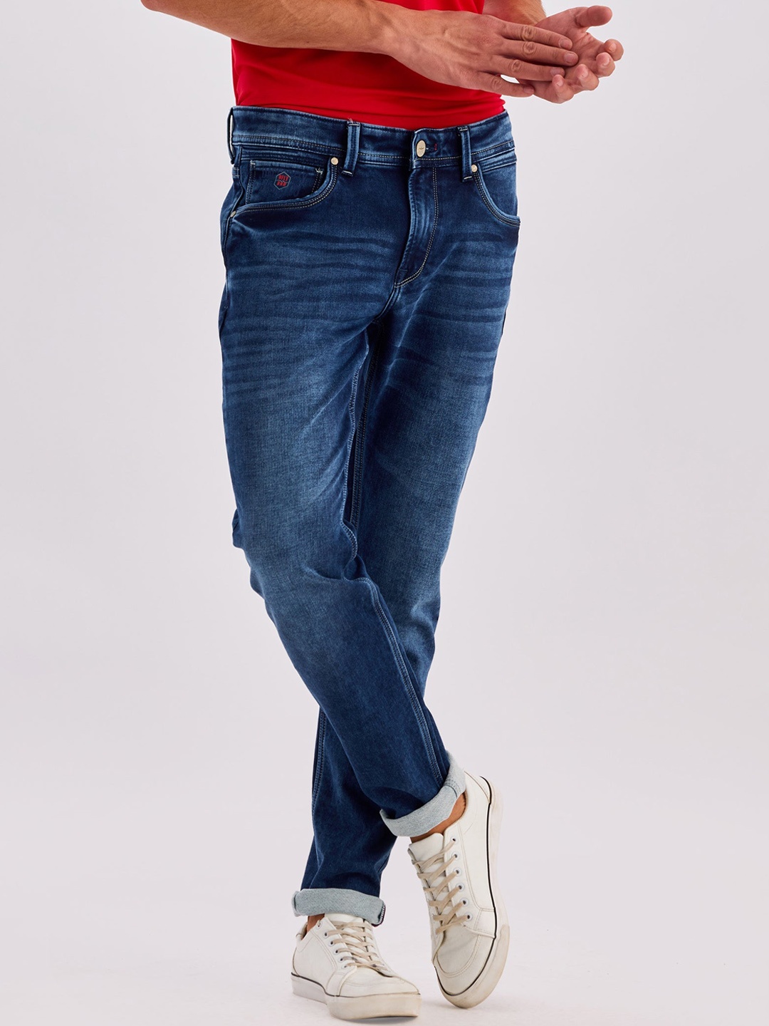 

DAGERRFLY Men Slim Fit Clean Look Light Fade Stretchable Jeans, Blue