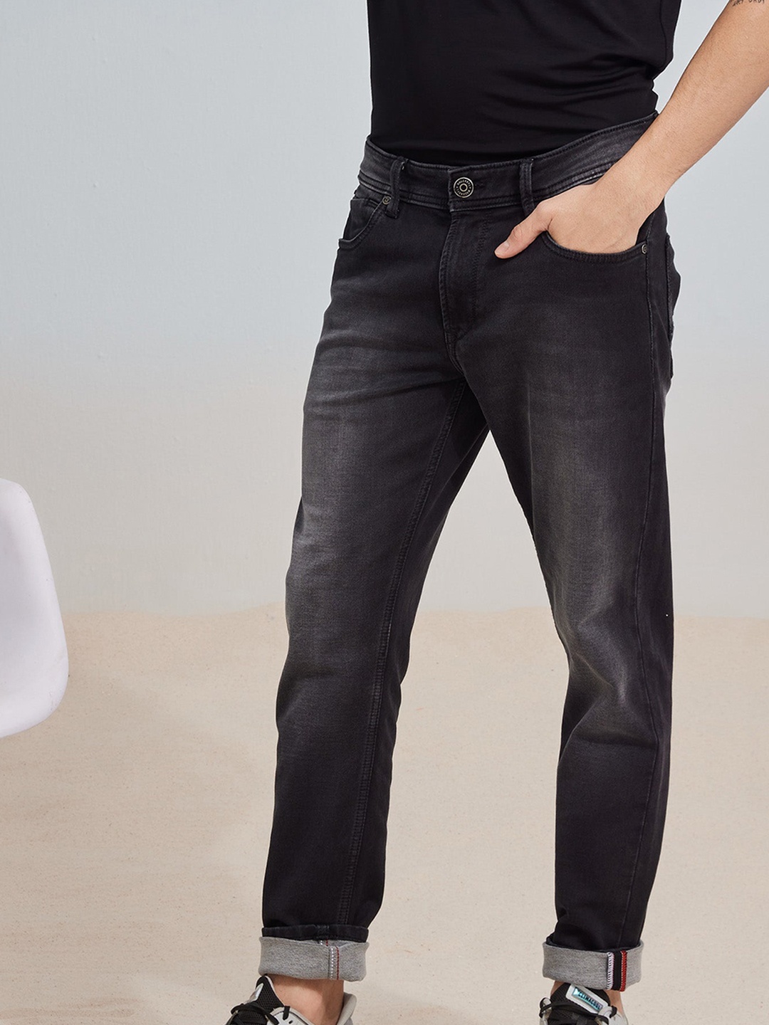

DAGERRFLY Men Slim Fit Clean Look Light Fade Stretchable Jeans, Black