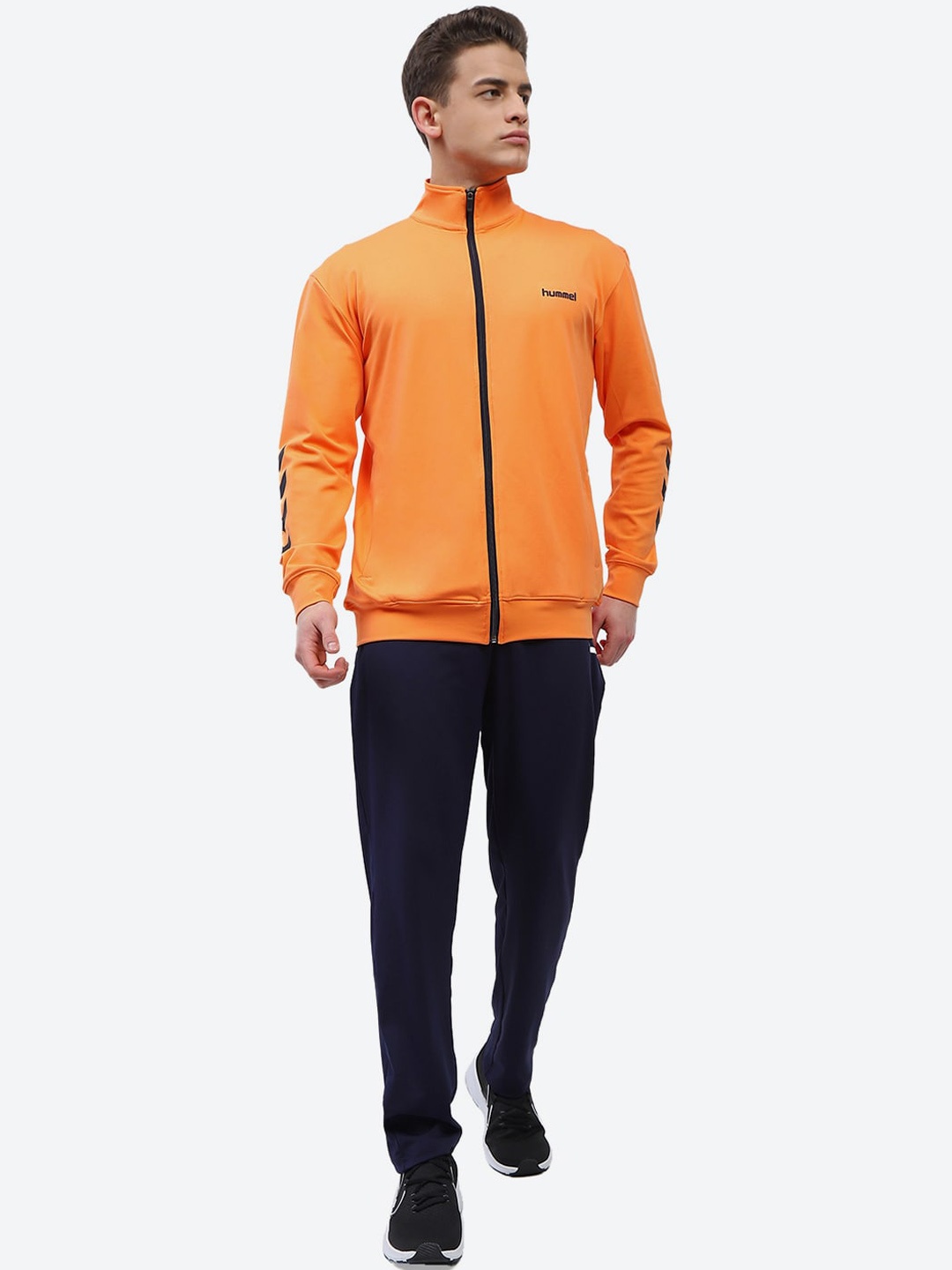 

hummel Printed Mock Collar Sports Track Suit, Orange