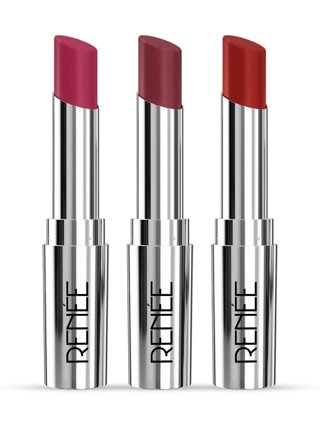 

Renee 3-Pcs Glossy Lipstick - 4g Each - Caliente-Besos-Fresca, Multi