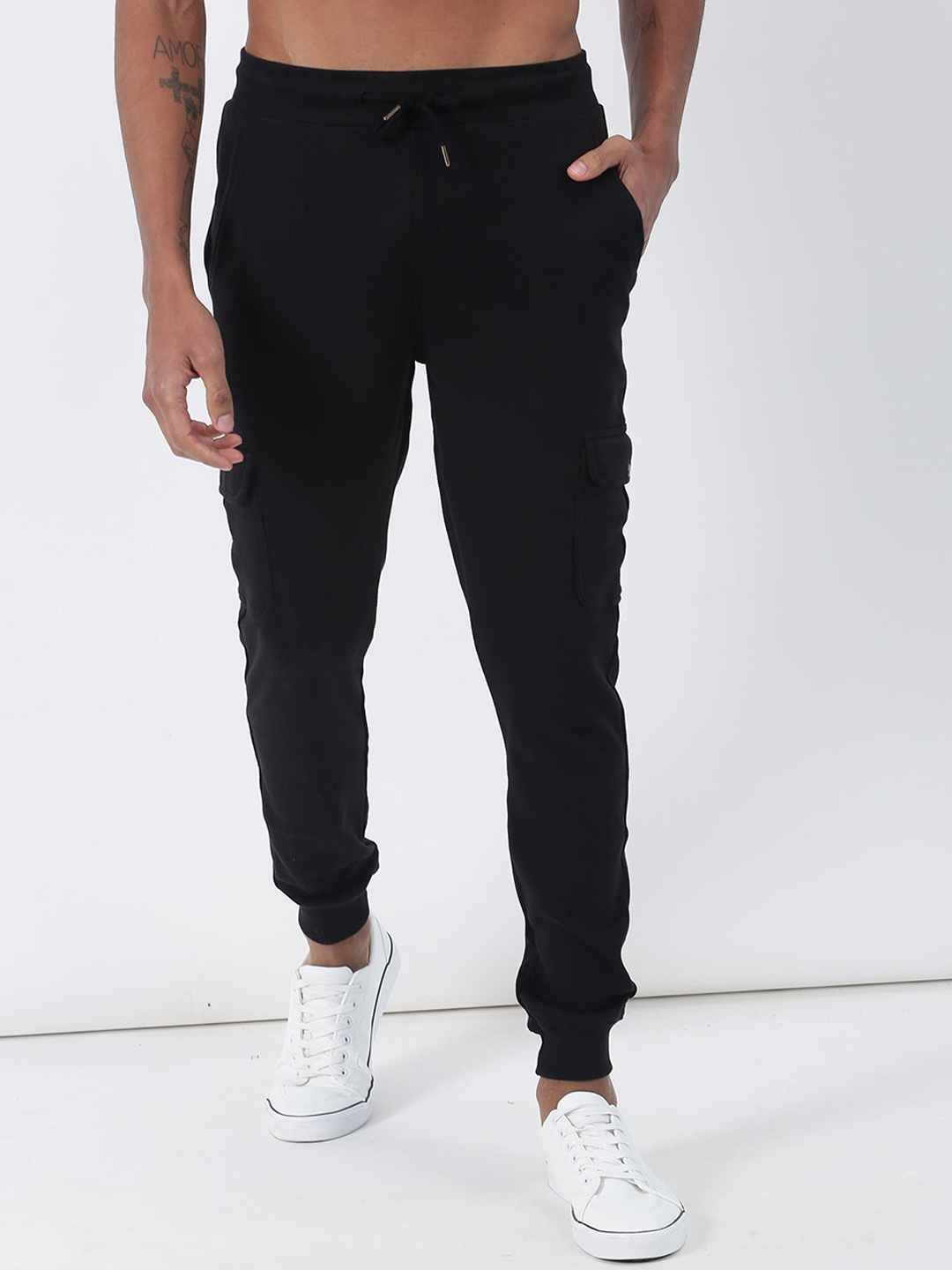

Red Flame Men Mid Rise Stretchable Joggers, Black