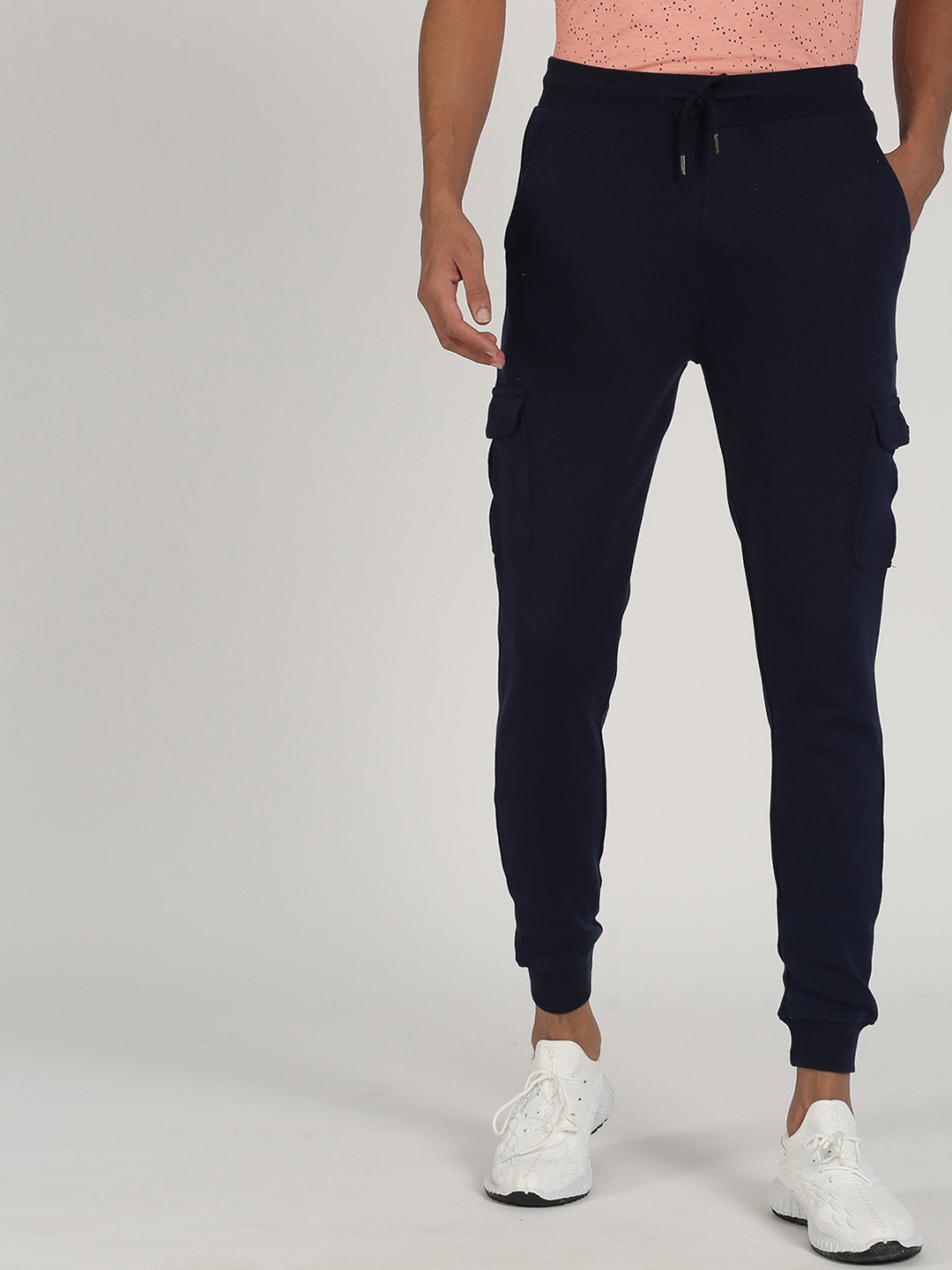 

Red Flame Men Stretchable Joggers, Navy blue