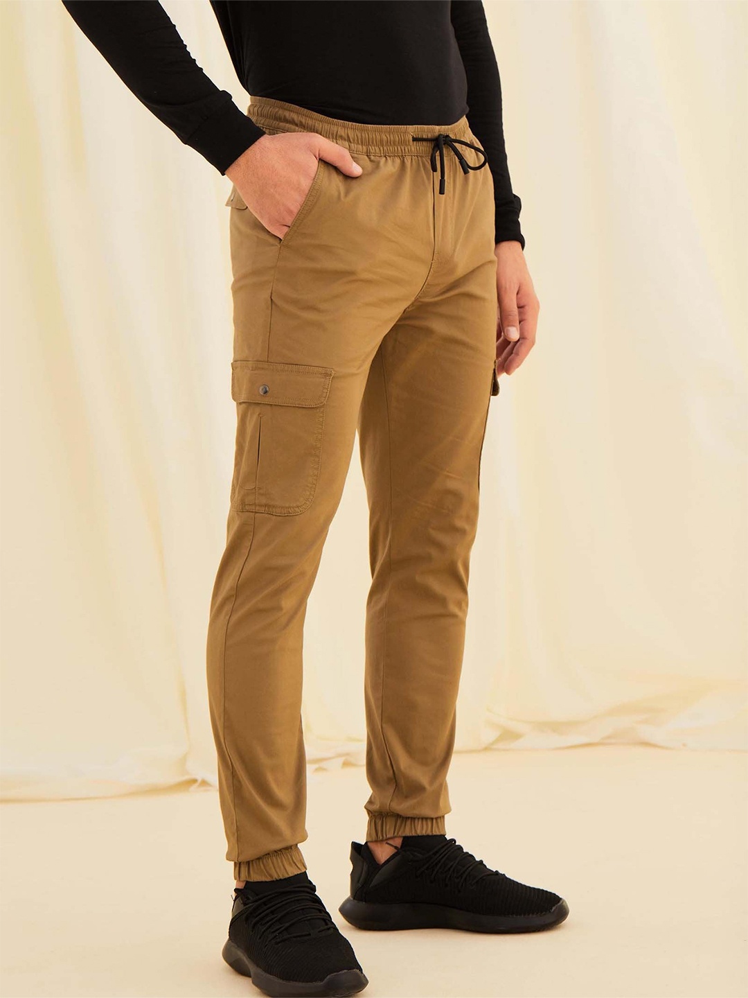 

Red Flame Men Stretchable Joggers, Khaki