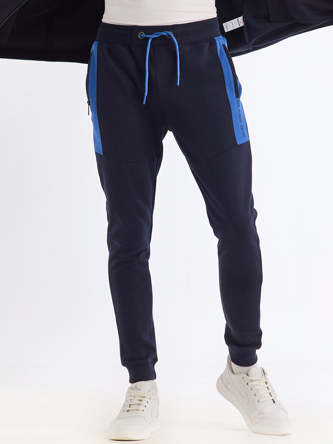 

Red Flame Men Mid Rise Stretchable Joggers, Navy blue