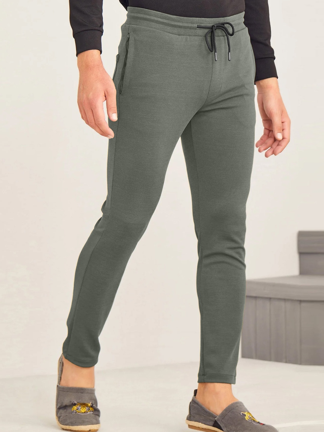 

Red Flame Men Stretchable Track Pants, Olive