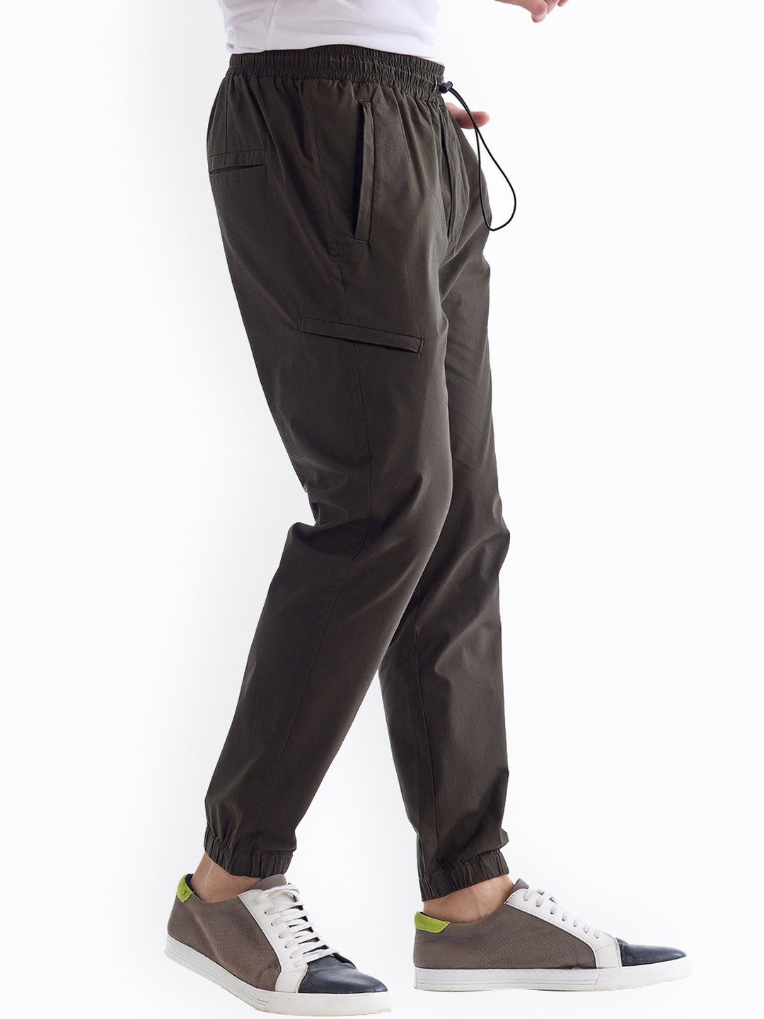 

Red Flame Men Stretchable Joggers, Olive