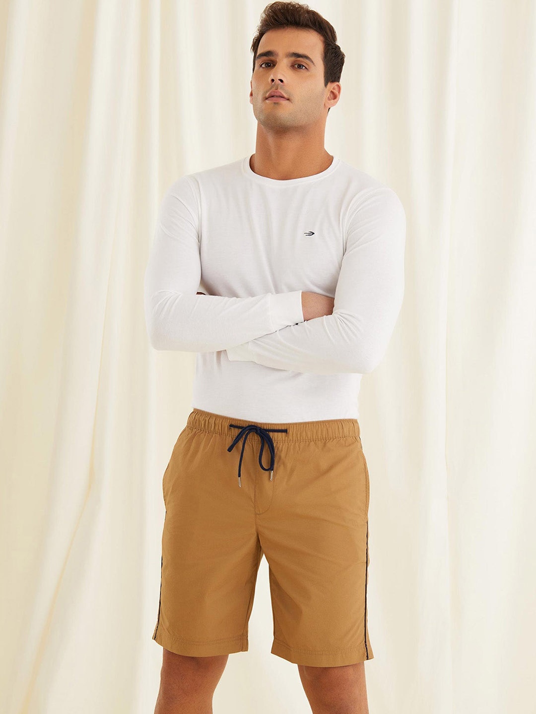 

Red Flame Men Mid-Rise Cotton Cargo Shorts, Khaki