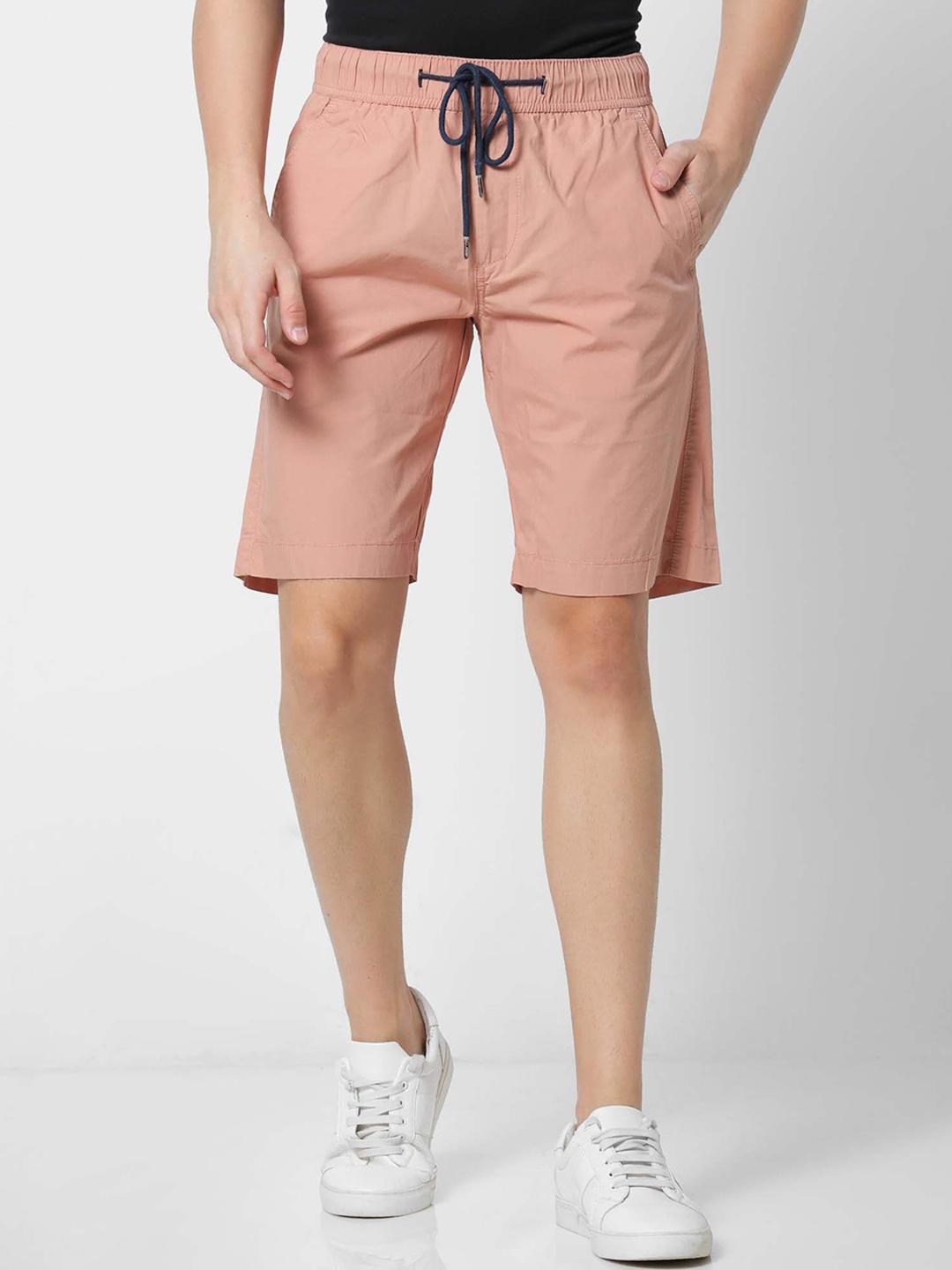 

Red Flame Men Mid-Rise Pure Cotton Shorts, Orange