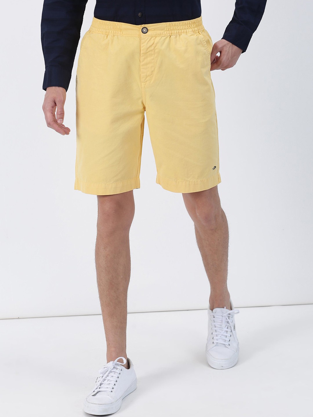 

Red Flame Men Pure Cotton Chino Shorts, Yellow