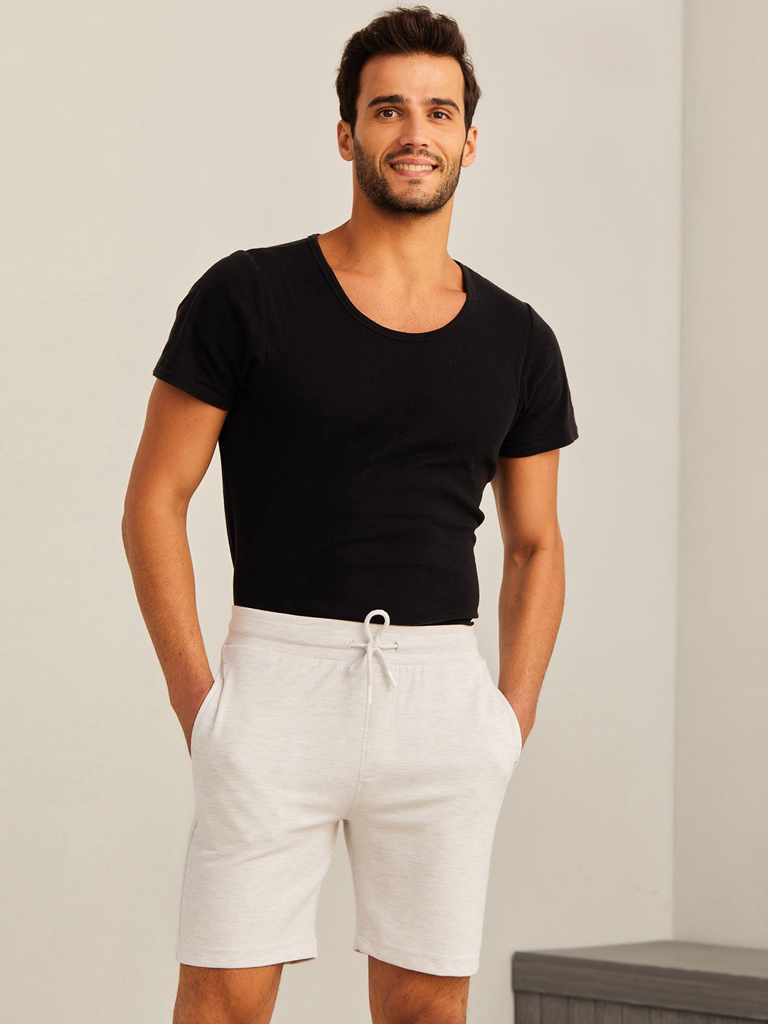 

Red Flame Men Mid-Rise Shorts, White