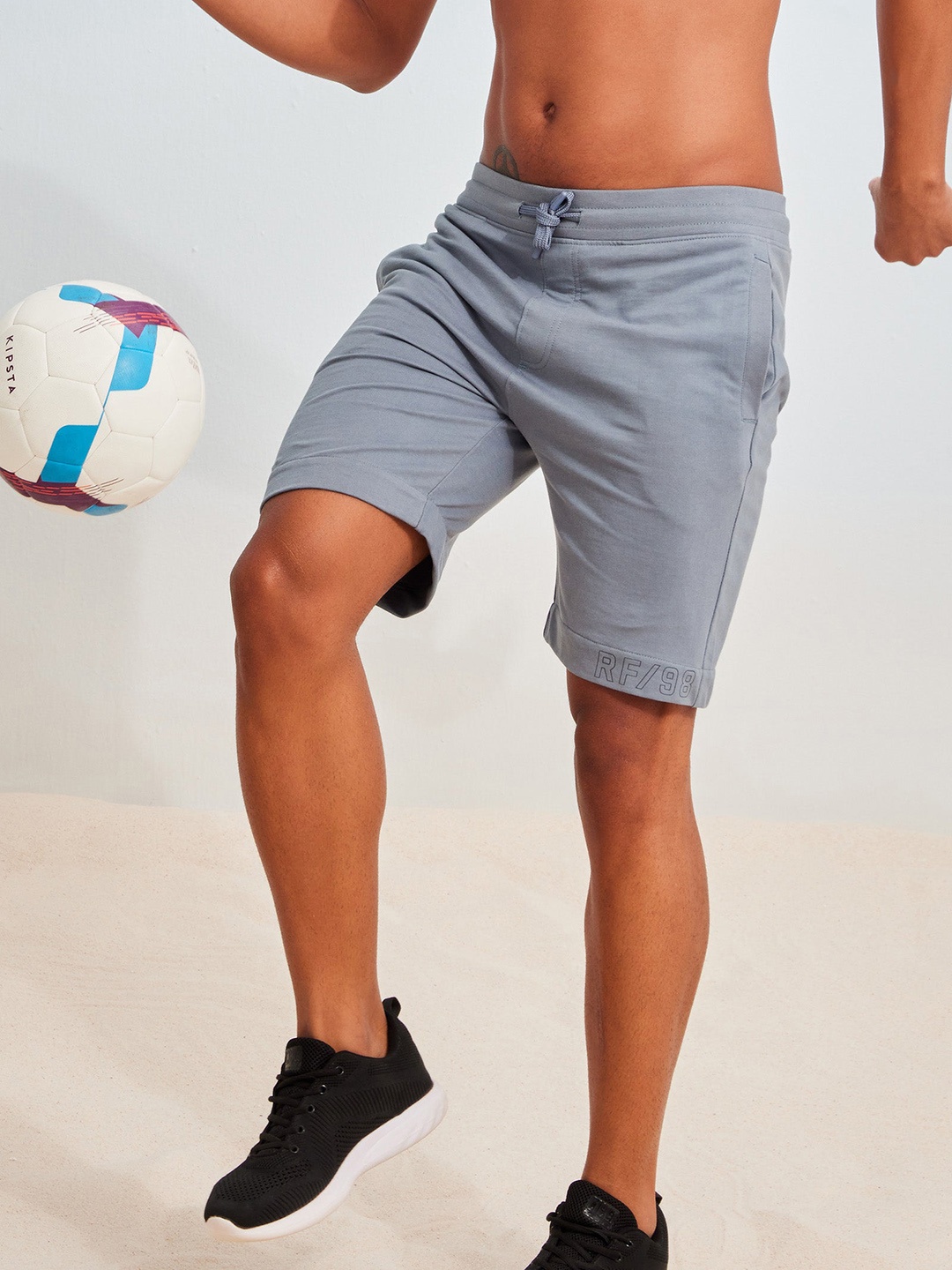 

Red Flame Men Mid-Rise Cotton Regular Shorts, Blue